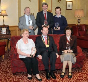 Previous winners of Thurles Credit Union Awards pictured with TCC President Mr DJ Darcy. 