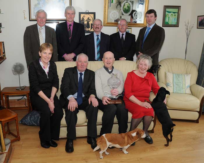 Front Row: Josephine Cantwell, Gerry Bowe, Fr Joe Tynan, & Phyllis Galvin  Back Row Thomas Cantwell, Ger Cantwell, Billy Ryan, Liam McGuire & Jim Russell.. 