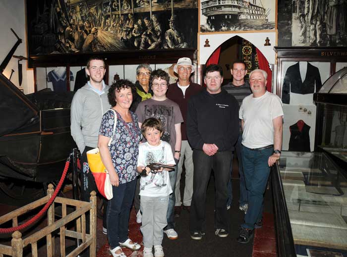 The picture directly above shows; Back Row: - Bonnie, Alden & Doug Rohrer from Texas. Front Row:- Aileen Sweeneyher husband Roy With their Children Neil Eoin & Blaine with museum guide Stewart Willoughby.